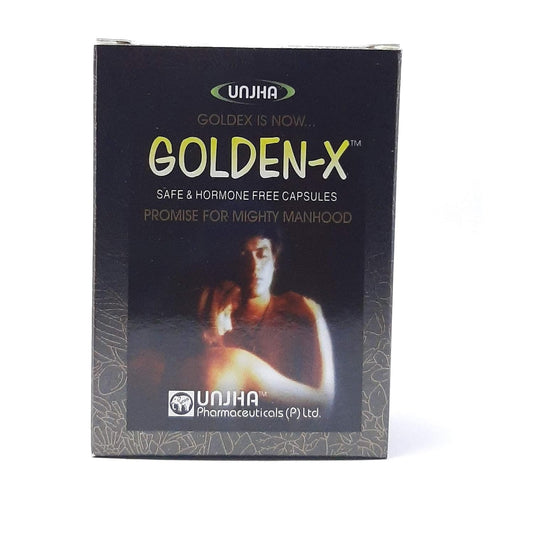 Unjha Ayurvedic Golden-X Sichere, hormonfreie Kapseln für starke Männlichkeit