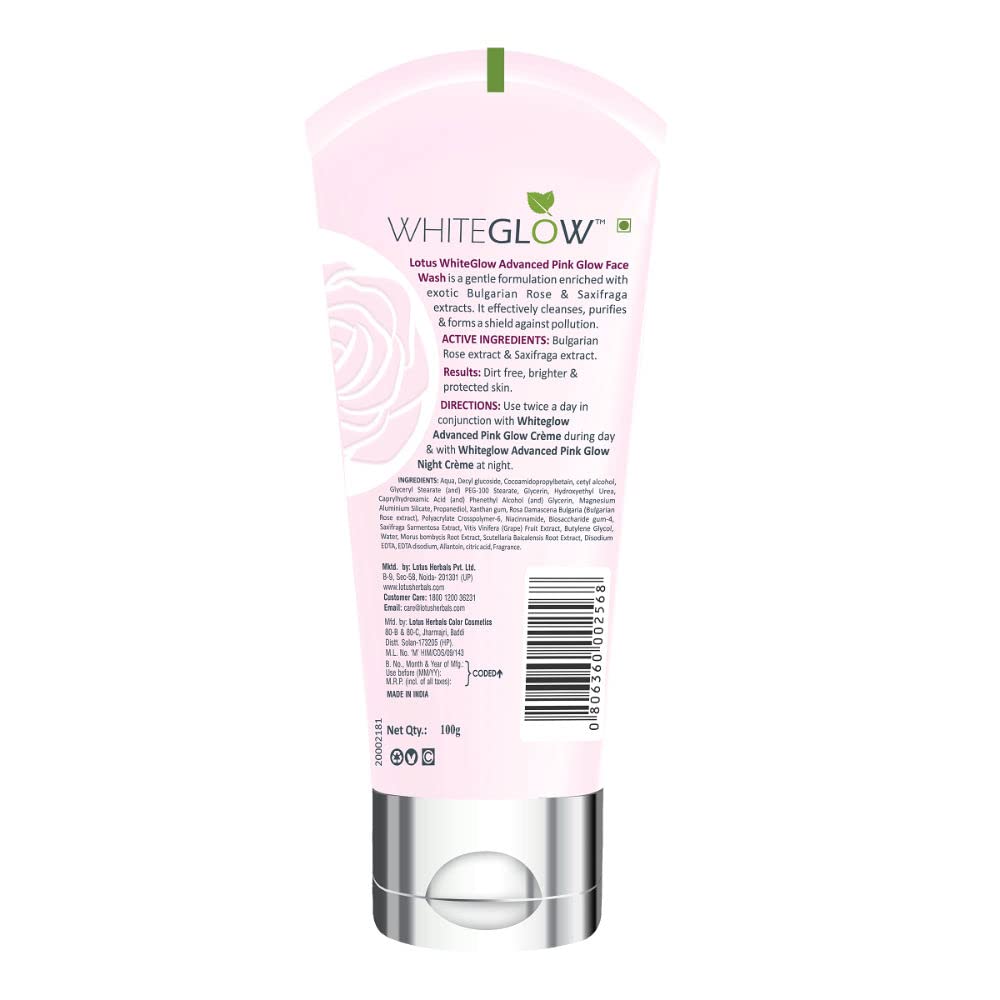 Lotus Herbals White Glow 3 In 1 Deep Cleansing,Advance Pink Glow & Vitamin C Face Wash