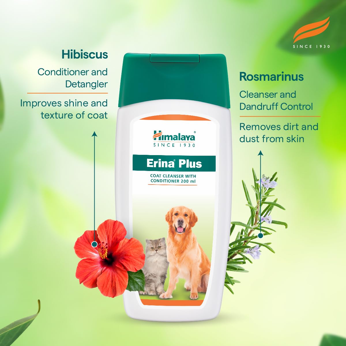 Himalaya Erina Plus Coat Cleanser with Conditioner Pet Liquid 200 ml