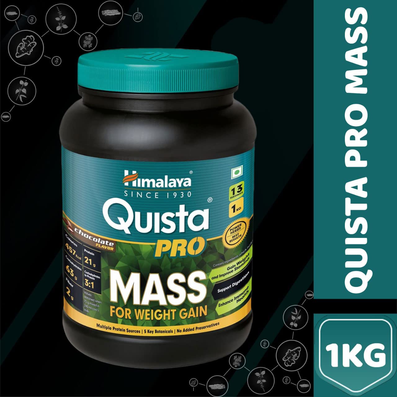 Himalaya Herbal Ayurvedic Adult Quista PRO MASS (Chocolate) Powder 1 Kg