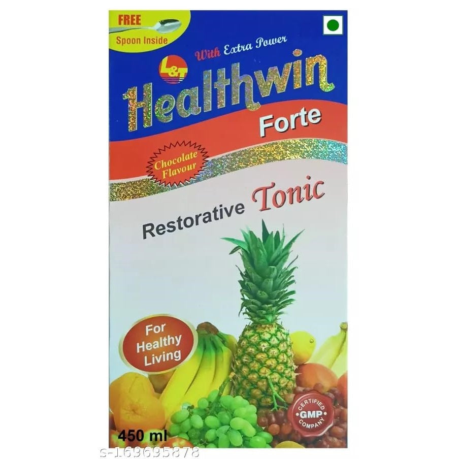 L &amp; T Healthcare Ayurvedic Healthwin Forte Multivitamin, Multimineral-Kräutersirup für den allgemeinen Vitaminbedarf, 450 ml