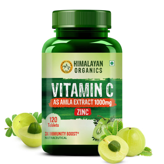 Himalayan Organics Vitamin C 1000mg Tabletten Immunität, Antioxidans &amp; Hautpflege 120 vegetarische Tabletten