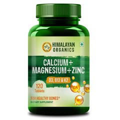 Himalayan Organics Calcium Magnesium Zinc Vitamin D3 and B12 Vegetarian 120 Tablets