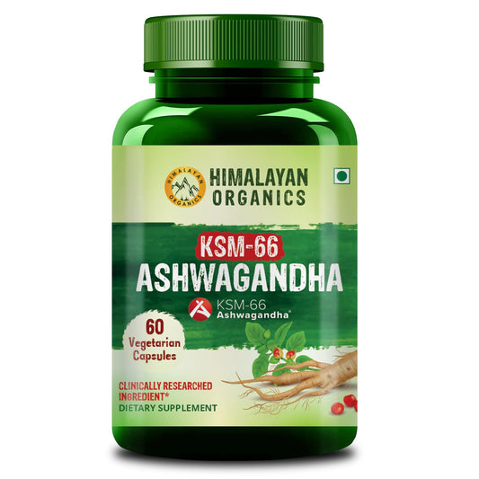 Himalayan Organics Ashwagandha 1000 mg/Portion zur Linderung von Angstzuständen und Stress sowie für mehr Ausdauer, vegetarische Kapseln