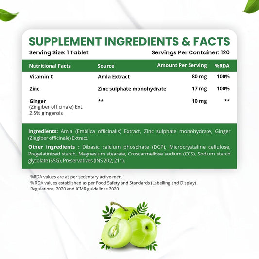 Himalayan Organics Vitamin C 1000mg Tabletten Immunität, Antioxidans &amp; Hautpflege 120 vegetarische Tabletten