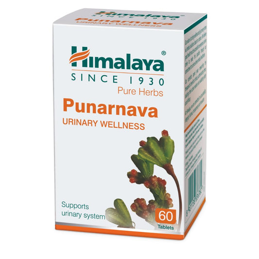 Himalaya Pure Herbs Urinary Wellness Травяной аюрведический препарат Пунарнава, омолаживающий или обновляющий организм, 60 таблеток