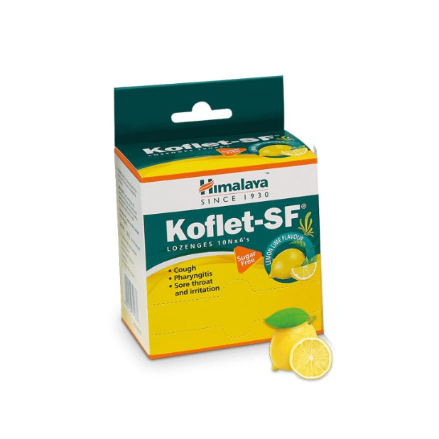 Himalaya Herbal Koflet SF Lozenges Flavor Lemon Lime,Orange & Ginger Mint 10 x 6's