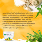 Bakson's Sunny Herbals Mud With Aloevera,Neem,Tulsi & Lemon For Radiant Skin Care Pack 150gm