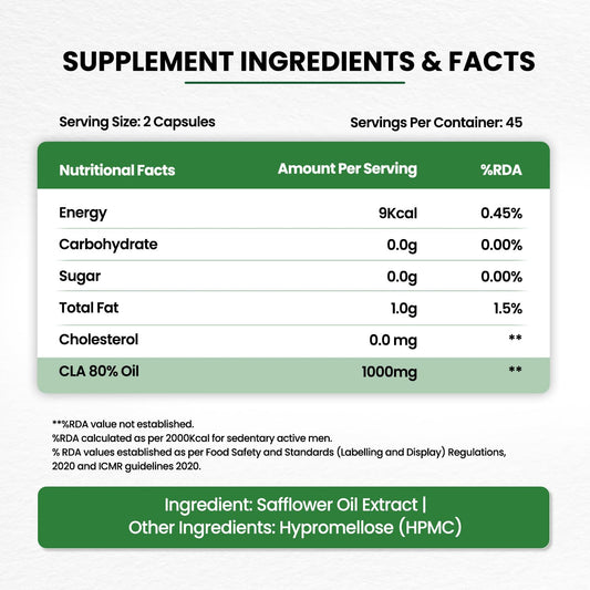 Himalayan Organics - Pflanzliches CLA 1000 Fatburner-Präparat - 90 vegetarische Kapseln