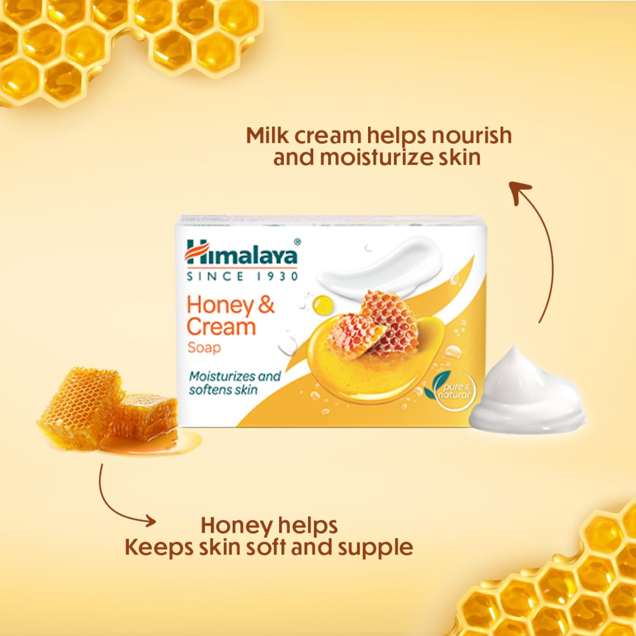 Himalaya Honey & Cream Moisturizes And Softes Skin Soap