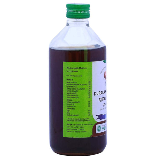 Vaidyaratnam ayurvedic Duralabharishtam Liquid 450ml