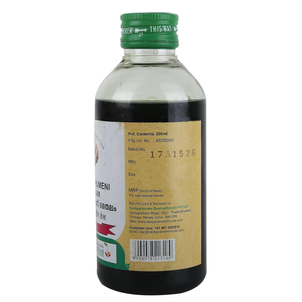 Vaidyaratnam Ayurvedic Kayathirumeni Thailam Oil 200 Ml