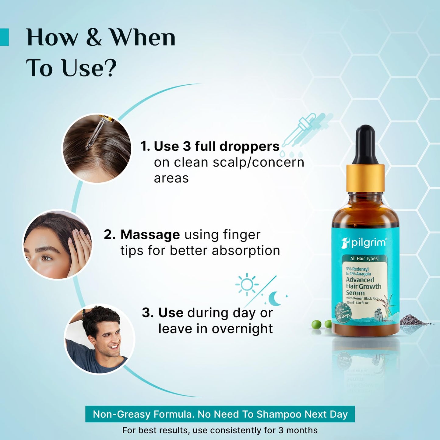 Pilgrim Cosmetics 3% Redensyl & 4% Anagain Advanced Hair Growth Serum 30ml