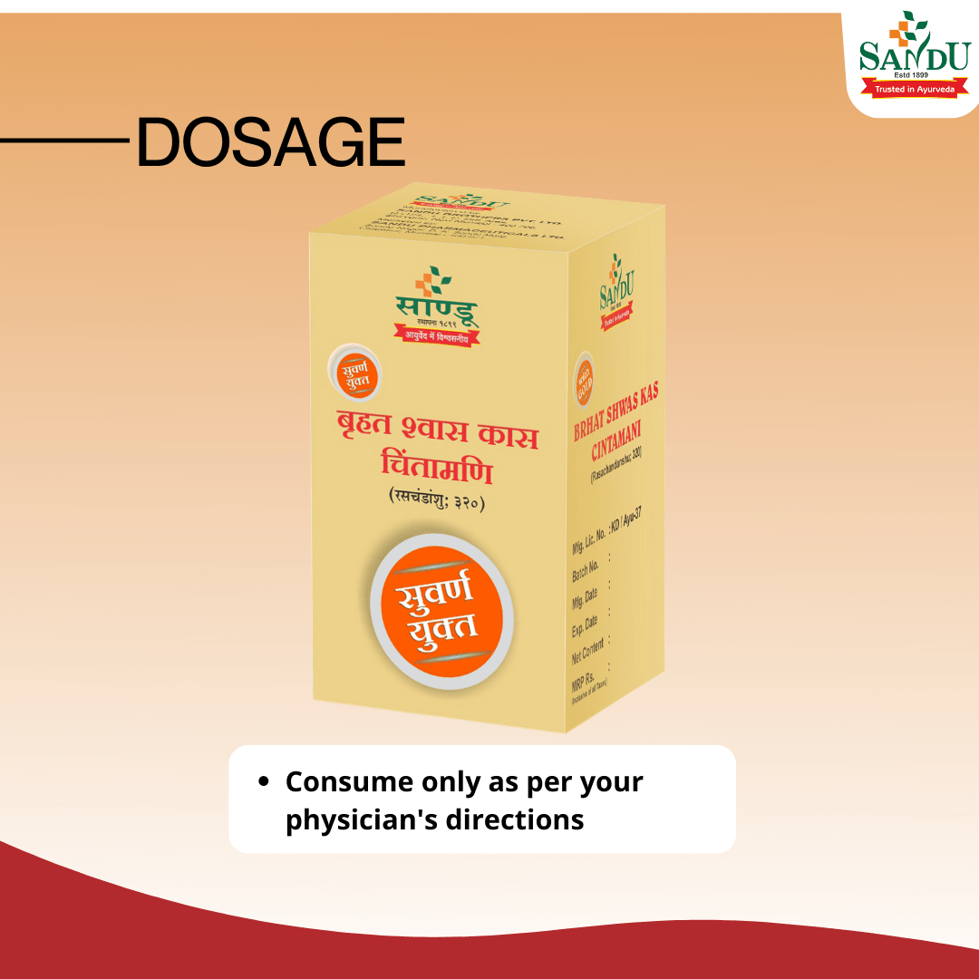 Sandu Ayurvedic Brhat Shwas Kas Chintamani Tablets