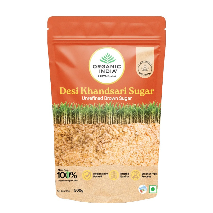 Organic Indai Desi Khandsari Sugar (Unrefined Brown Sugar) 500g