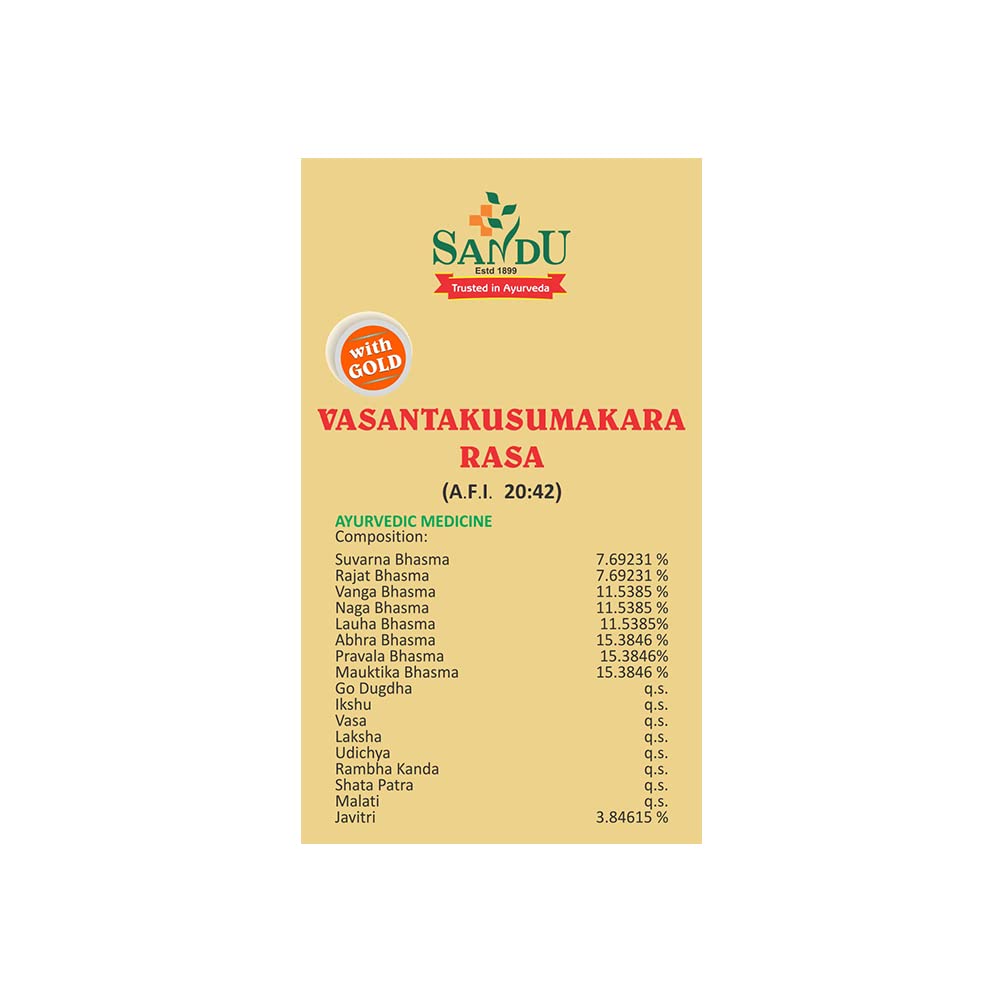 Sandu Ayurvedic Vasant Kusumakar Ras Tablets