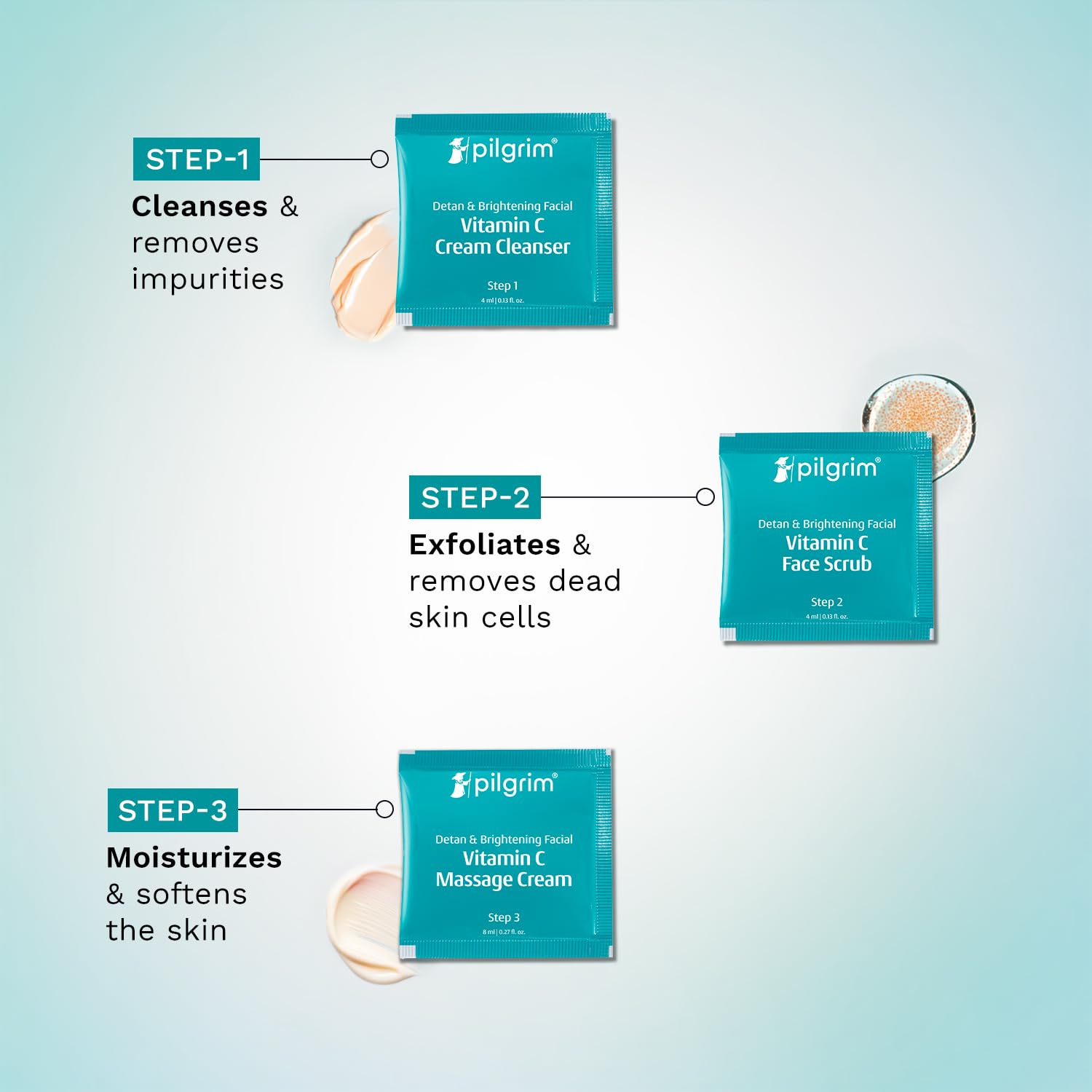 Pilgrim Cosmetics Vitamin C Detan & Brightening Facial Kit