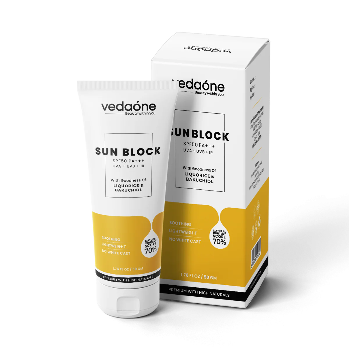 Vedaone Cosmetics Sunblock SPF 50 PA+++ Lotion 50g