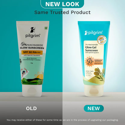 Pilgrim Cosmetics 2% Niacinamide Glow Gel Sunscreen SPF 50+ PA+++ 50g