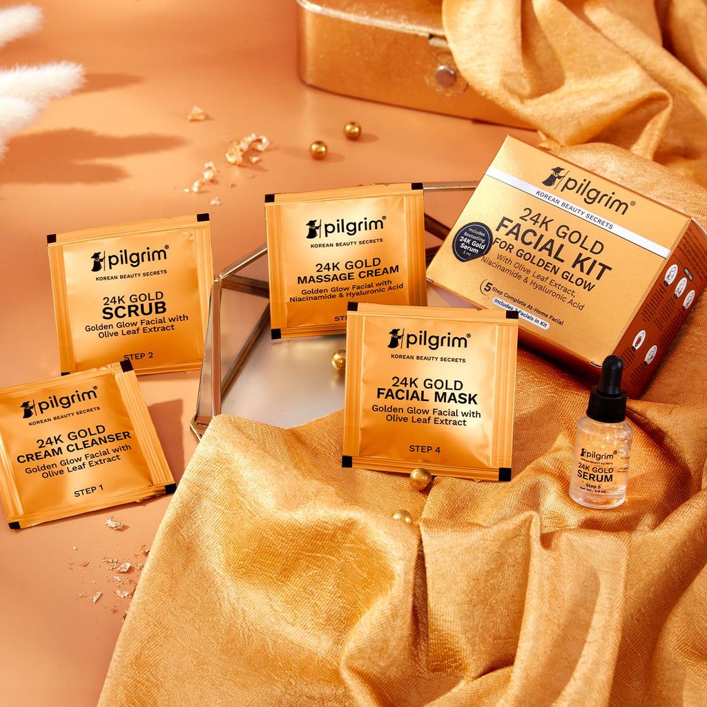 Pilgrim Cosmetics 24K Gold Facial Kit For Golden Glow