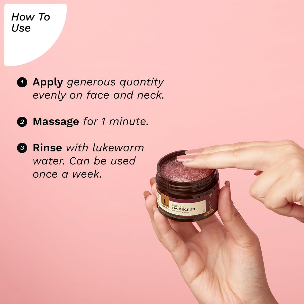 Pilgrim Cosmetics Red Vine Face Scrub with Mulberry & Aloe 50g