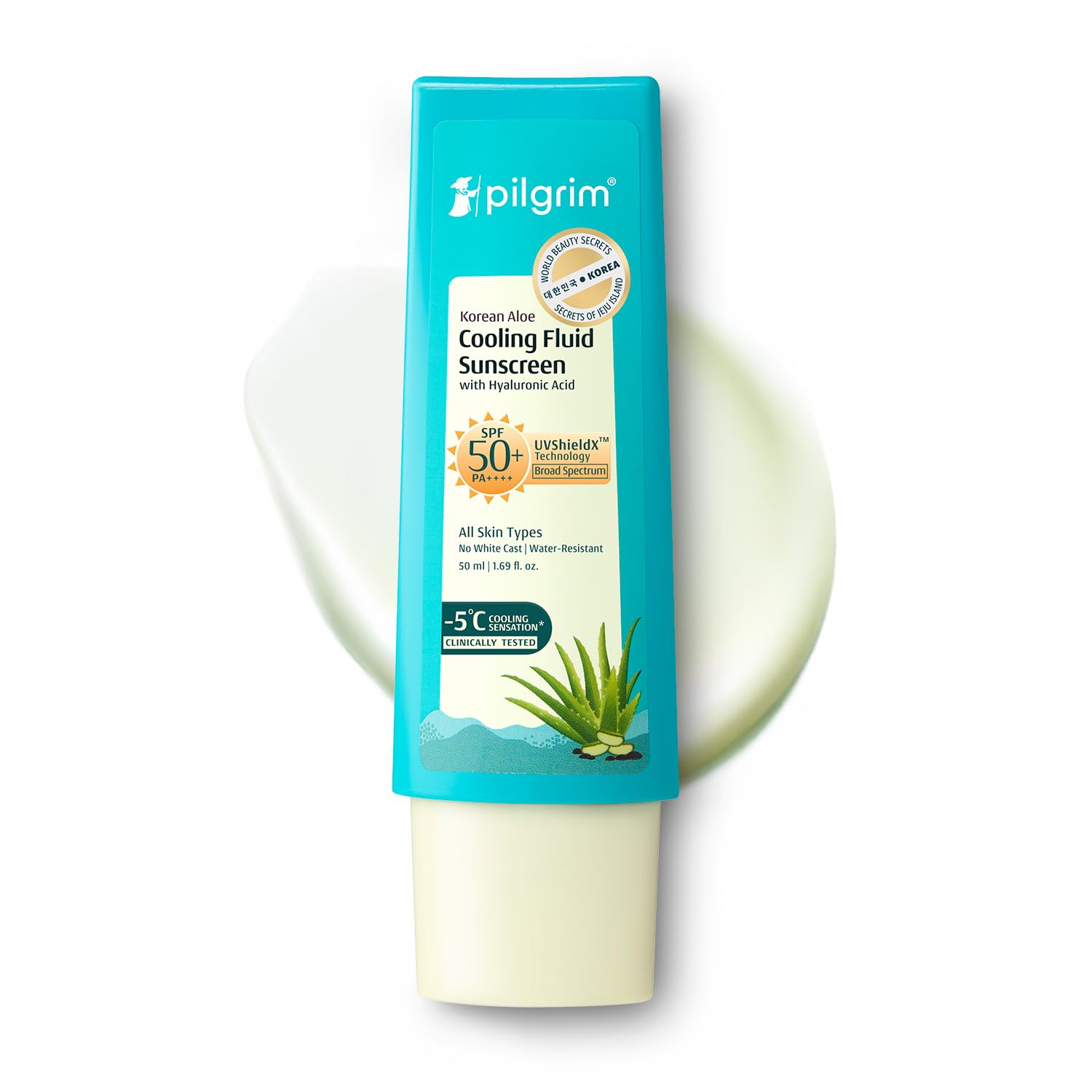 Pilgrim Cosmetics Korean Aloe Cooling Fluid Sunscreen Gel SPF 50+ PA++++ 50ml