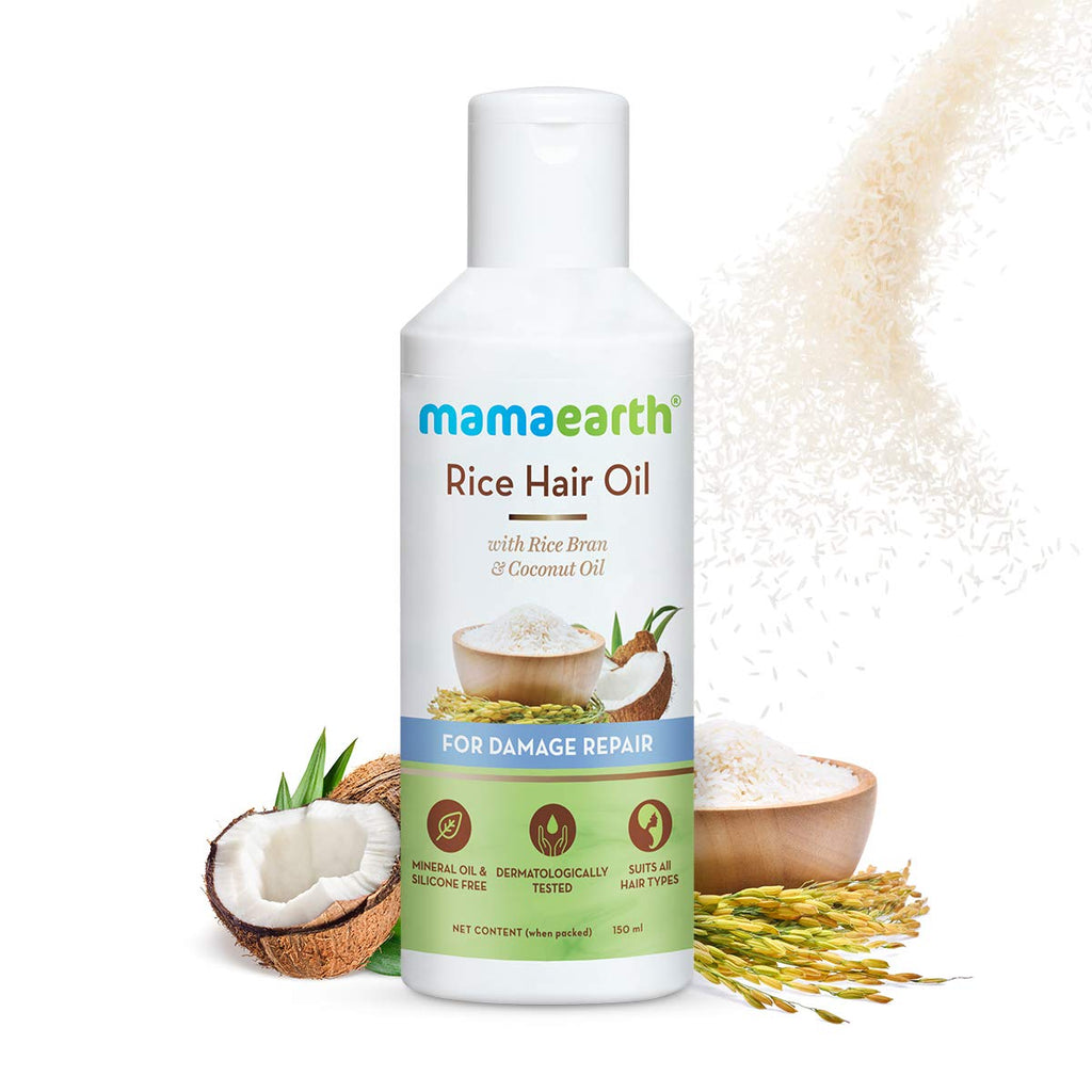 Mamaearth Rice Hair Oil with Rice Bran and Coconut Oil 150ml