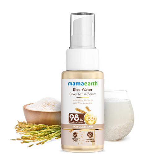 Mamaearth Rice Water Dewy Active Serum With Rice Water & 10% Niacinamide For Glass Skin 50ml