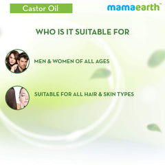 Mamaearth Castor Oil for Healthier Skin,Hair and Nails with 100% Pure and Natural Cold-Pressed Oil 150ml