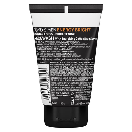 Pond's Men Energy Bright,Pimple Clear and Pollution Out Facewash 100g