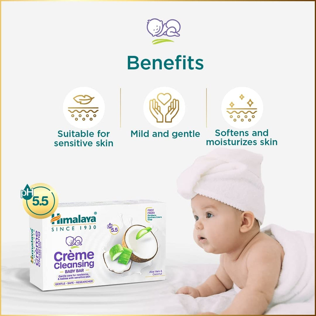 Himalaya Crème Cleansing Baby Care Bar Gentle Care For Newborns Skin Soap