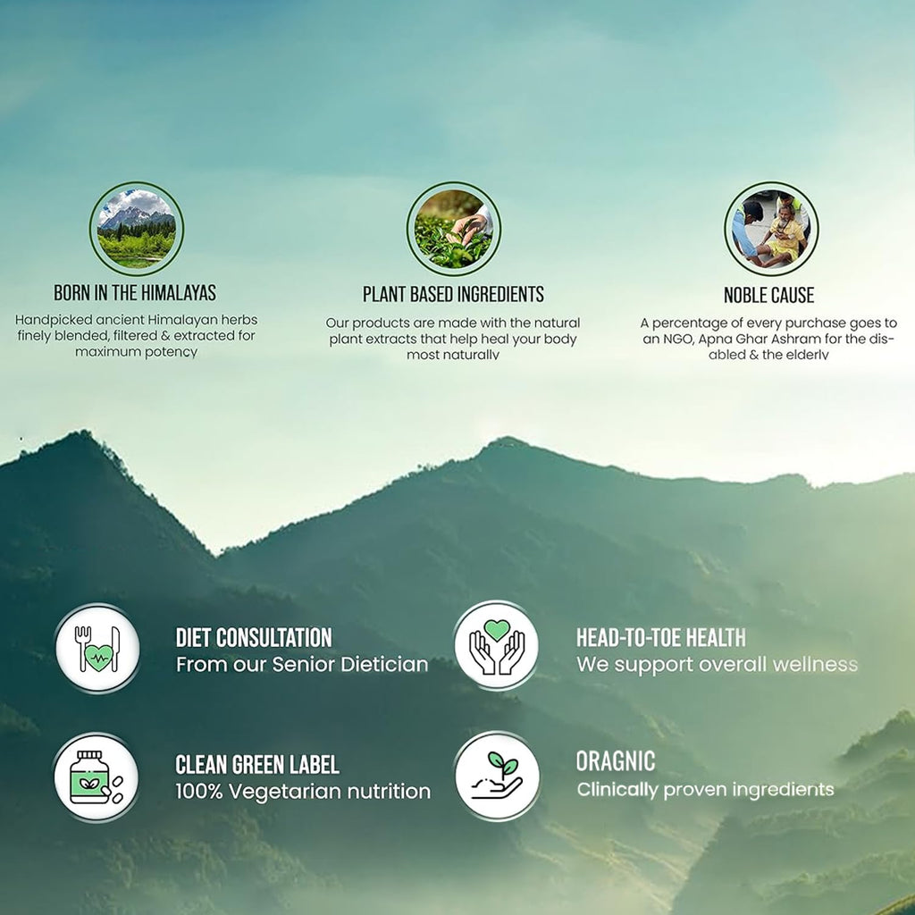 Добавка для поддержки диабета Himalayan Organics помогает контролировать уровень сахара в крови. 100% вегетарианский продукт (60 капсул).