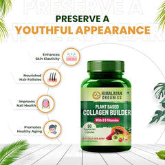 Himalayan Organics Plant Based Collagen Builder With 8 B Vitamins Vegetarian 90 Capsules