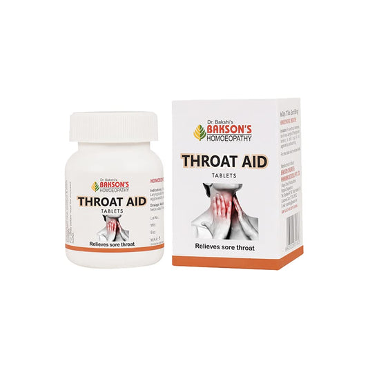 Bakson's Homoeopathy Throat Aid Relieves Sore Throat Tablet