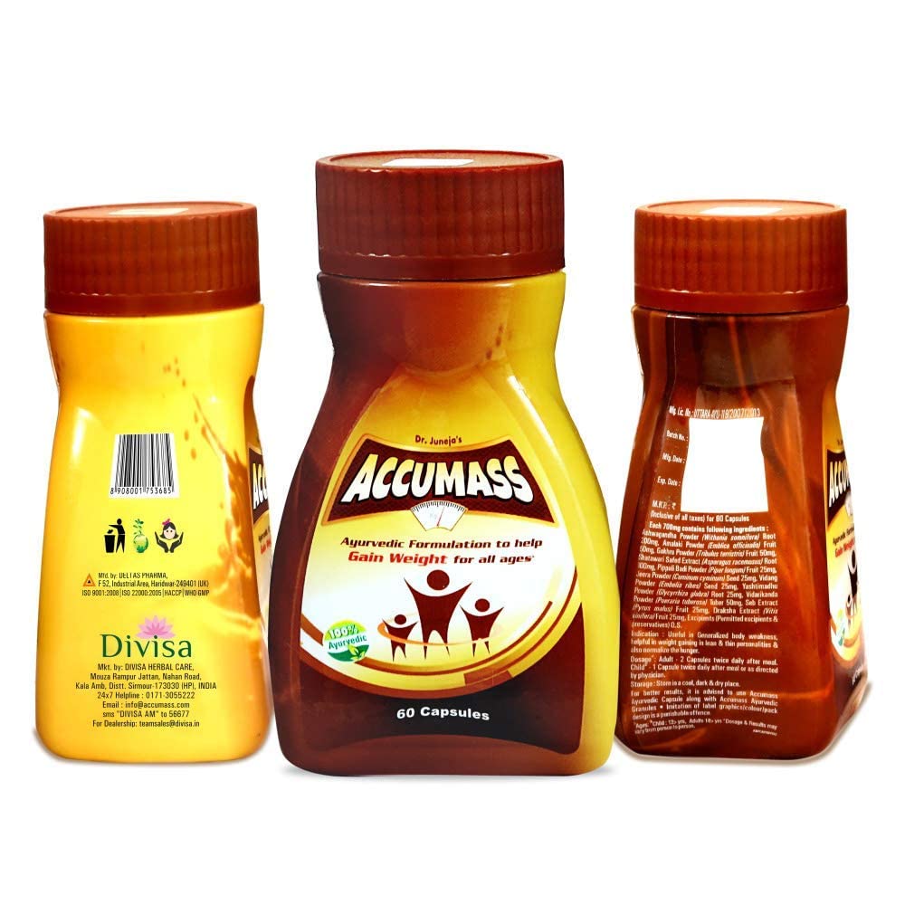 Divisa Herbal Care Аюрведические капсулы для увеличения веса Accumass