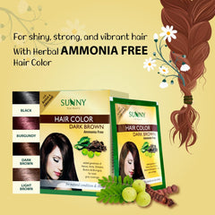 Bakson's Sunny Herbals Hair (Black,Dark Brown,Light Brown & Burgundy) Shine Color