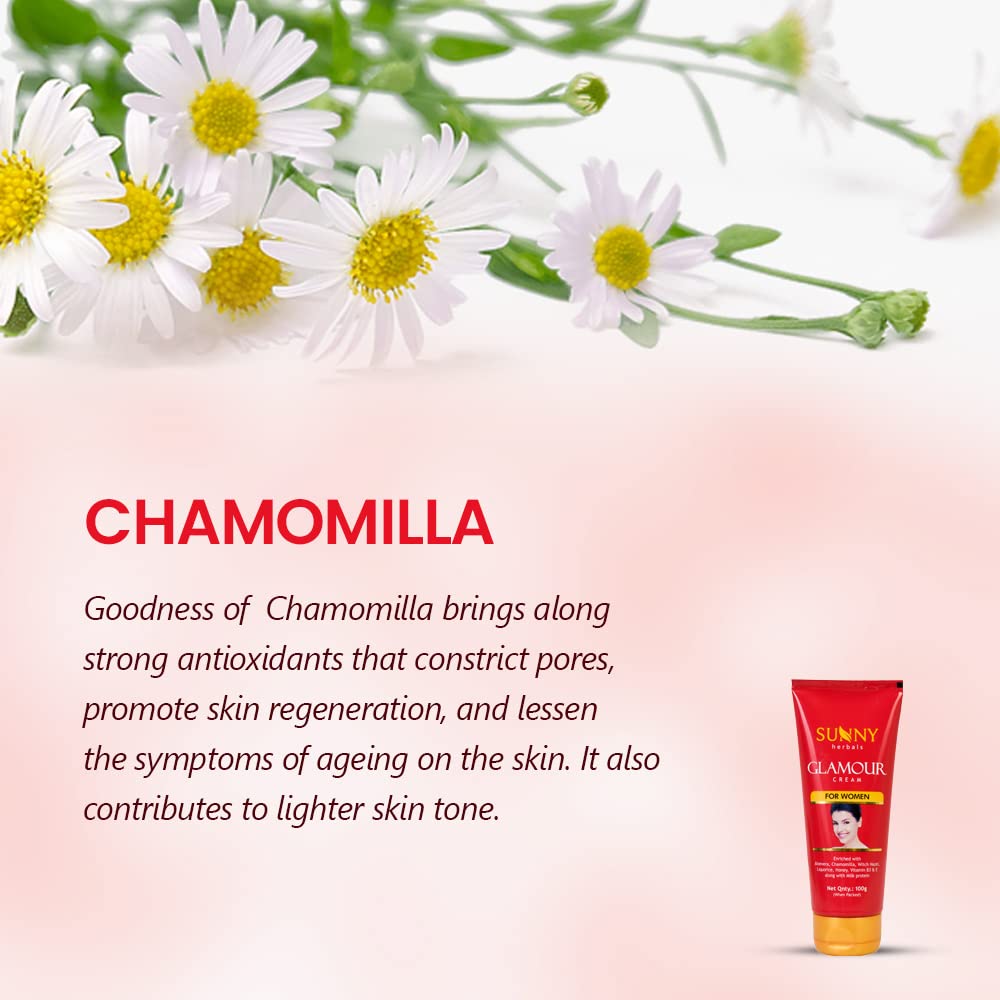 Bakson's Sunny Herbals Glamour – Für glatte und geschmeidige Haut für Frauen – Lässt Sie strahlen – Hautpflegecreme, 100 g