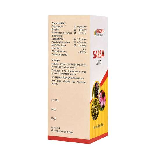 Bakson's Homoeopathy Sarsa Aid For Healthy Skin Syrup