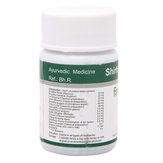 Dhanvantari Ayurvedic Shirh Shuladi Vajra Ras Useful In All Types Of Headache Tablet