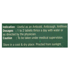 Dhanvantari Ayurvedic Coldab Anticold,Anticough & Antifever Table