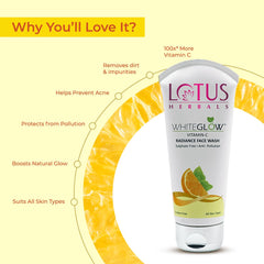 Lotus Herbals White Glow 3 In 1 Deep Cleansing,Advance Pink Glow & Vitamin C Face Wash