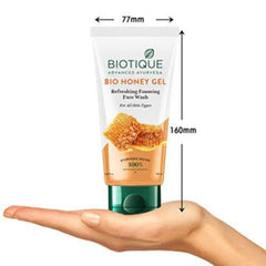 Biotique Глубокое очищение с папайей, медовый гель и свежесть нима для борьбы с прыщами Успокаивает и питает Пенка для умывания лица Формула без мыла Уменьшает сухость 100% растительные экстракты Подходит для всех типов кожи