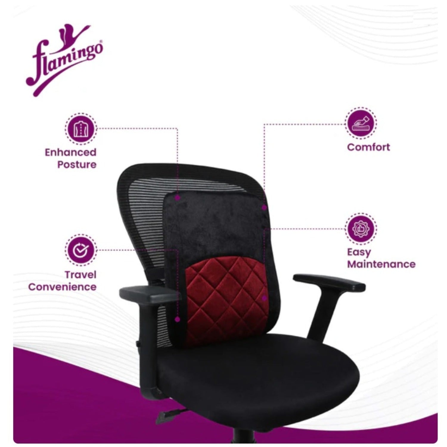 Flamingo Health Orthopaedic Foam Back Rest (Large) Type Cushion & Pillows Code 2182