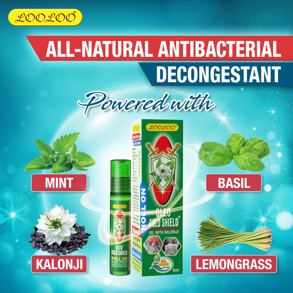 LooLoo Ayurvedic Oleo Cold Shield Oil With Kalonji 8ml