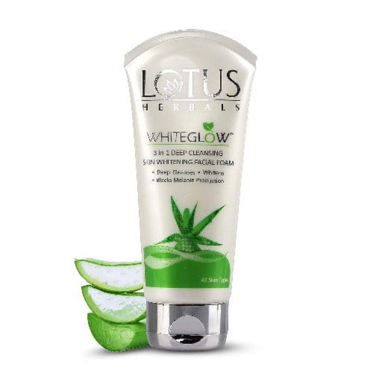 Lotus Herbals WhiteGlow 3-In-1 Deep Cleansing,Advance Pink Glow & Vitamin C Radiance Skin Whitening Facial Foam Face Wash For Sll Skin Types