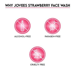 Jovees Herbal Strawberry,Tea Tree,Lemon,Neem,De-Tan & Grape Face Wash with Strawberry Extracts For Normal to Dry Skin For Women/Men For Hydrating & Glowing Skin