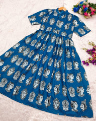 Bollywood Women Indian Ethnic Party Wear Pure Soft Cotton Dress