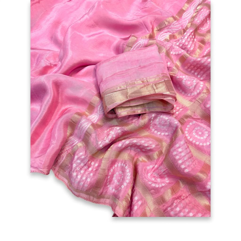 Rangtara Viscose Maysur Silk Saree with Bandhani Pallu