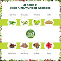 Emami Ayurvedic Kesh King Ayurvedisches Anti-Haarausfall-Shampoo Reduziert Haarausfall. 21 natürliche Inhaltsstoffe, kein Paraben und kein Silizium. Mit der Güte von Aloe Vera, Bhringraja und Amla für seidig glänzenden Glanz