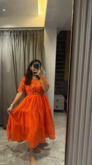 Bollywood Women Indian Ethnic Party Wear Pure Soft Maska Cotton Print Maxi Dress